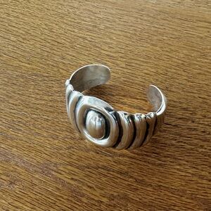 Sterling Silver - Modern Heavy Cuff Bracelet - 46.2 Grams